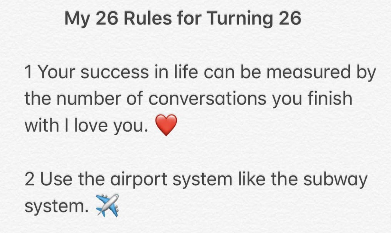 26 Rules for Turning 26